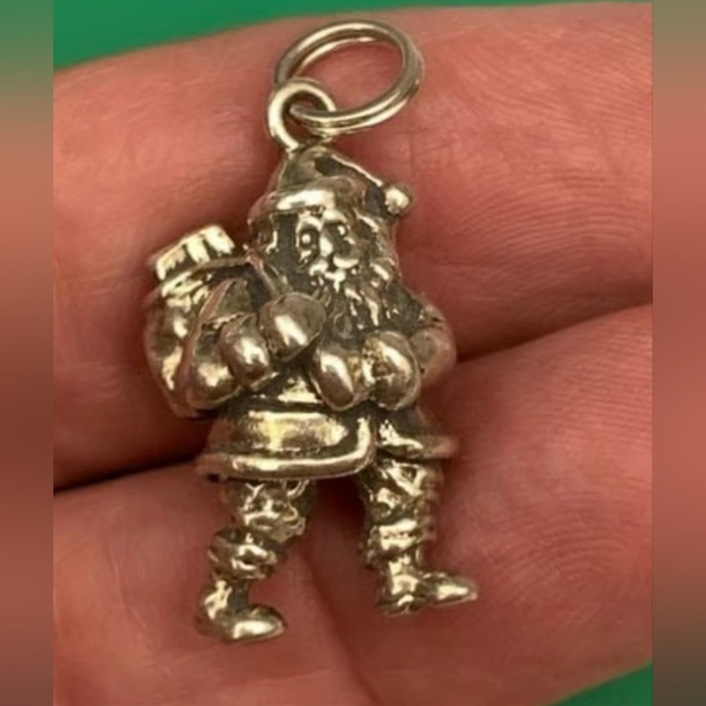 925 Sterling Silver Santa Pendant